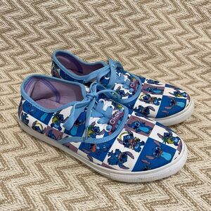 Disney Women's Lilo & Stitch Canvas Lace Up Sneakers Blue Size 7